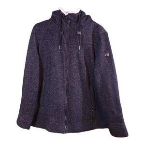 1 Madison Expedition Black Full Zip Hooded Jacket Faux Fur Lining Women's XL